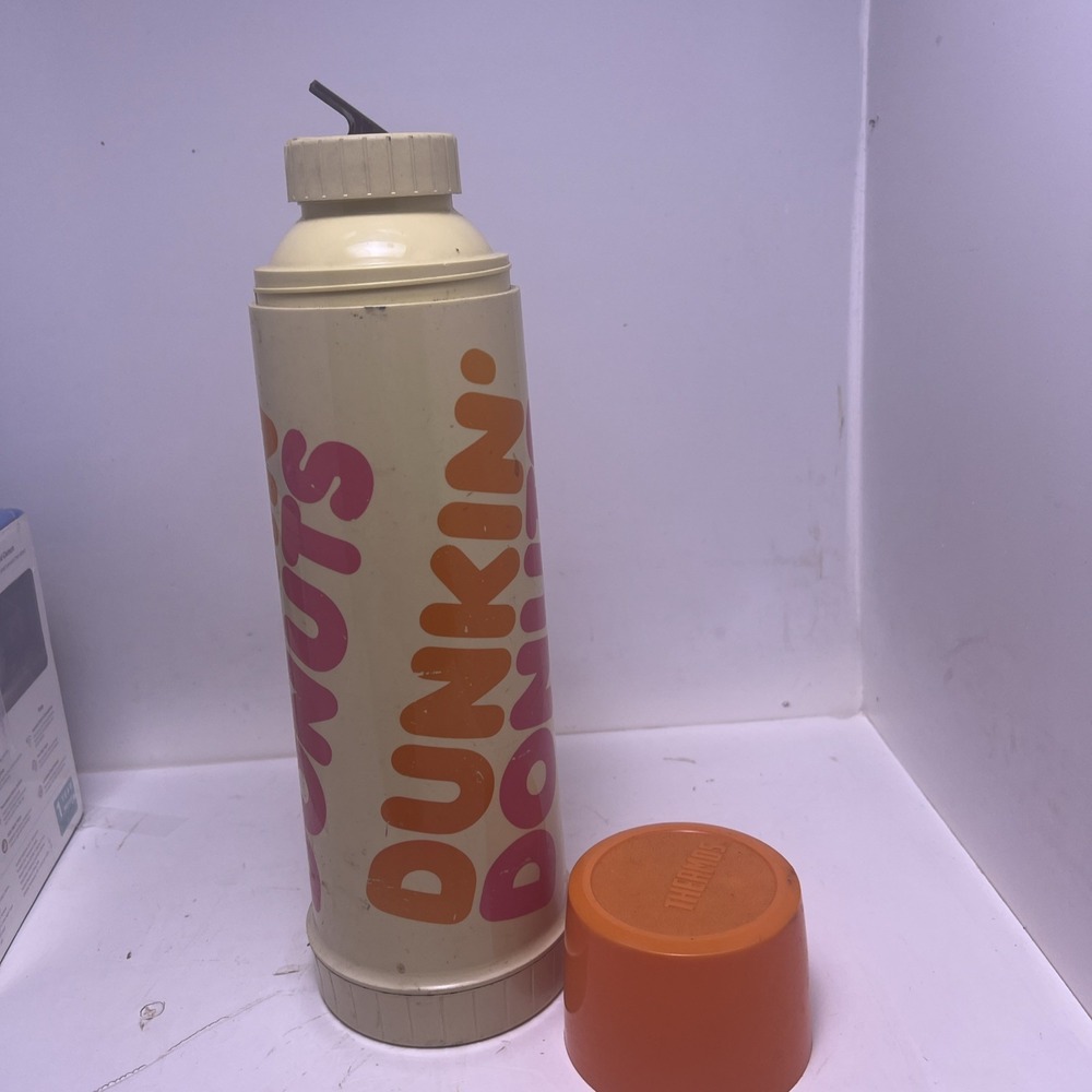 Dunkin' Donuts~24oz Metal Thermos~Vintage~1980s~Pre-Owned